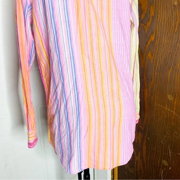 Vintage PINK Victoria’s Secret Striped Button Down Shirt Small - Picture 4 of 15